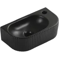 Qeramiq Blend Fontaine - 40x22x12cm - rainuré - demi-rond - trou de robinet à droite - céramique - noir mat SW1522214