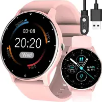 Retoo Montre connectée Smart Watch 45 mm DZ-09 Montre-bracelet à écran tactile Bracelet de sport Bracelet de fitness Montre noire Cadeau Appels Android iOS Hommes Femmes Rose