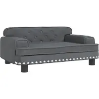 Syfax Lit pour chien gris foncé 70x45x30 cm velours