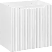 Meublorama Meuble sous vasque VANO – 2 portes – Blanc alpin – L60 × P39 × H57 cm – À suspendre