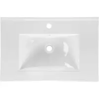 Meublorama Vasque à encastrer 80 cm en céramique blanche brillante – Vasque rectangulaire design