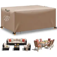 OEM Housse de table de jardin - imperméable - kaki - 150 x 90 x 75 cm