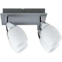 Paulmann 600.78.LED Plafonnier Spot Wolba Rondell 4x4W LED GU10 230V Chrome mat Métal/Verre