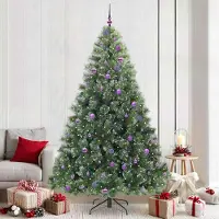 vidaXL Meubles Arbre de Noël artificiel avec 300 LED Vert 240 cm PE et PVC - 9912449