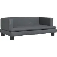 Syfax Lit pour chien gris foncé 80x45x30 cm velours