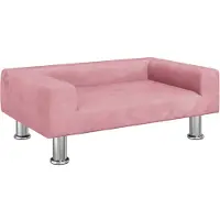 Syfax Lit pour chien rose 70x45x26,5 cm velours