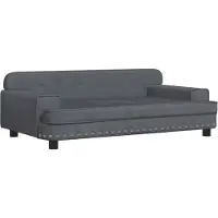 Syfax Lit pour chien gris foncé 90x53x30 cm velours