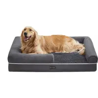 In And OutdoorMatch Coussin pour chien Scot - Gris - Panier pour chien 106x80x25cm - Souple - Coussin orthopédique pour chien