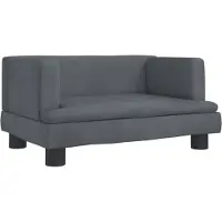 Syfax Lit pour chien gris foncé 60x40x30 cm velours