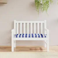 vidaXL Meubles Housse de banc de jardin bleu & blanc rayé 100x50x7 cm - Housses de meubles de jardin 361576