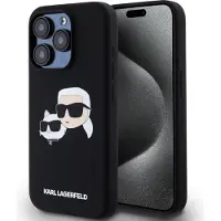 Karl Lagerfeld Étui MagSafe en silicone pour iPhone 15 Pro, noir