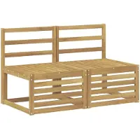 Syfax 2 Pièce Sofa de milieu extérieur Bois d'Acacia Massif Blanc