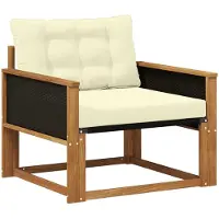 vidaXL Canapé d'extérieur de taille moyenne en bois d'acacia massif et Textilene Nature