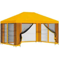 Syfax Abri de jardin avec parois 4 × 3 m Jaune Polyester et Acier