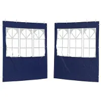 vidaXL Tente de réception - Panneaux latéraux (2 pièces) 200 x 195 cm - Bleu - PE et acier