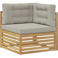 vidaXL Ensemble de salon de jardin 6 pièces, blanc et gris clair, en polyester