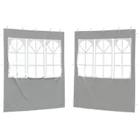 vidaXL Tente de réception - Panneaux latéraux (2 pièces) 200 x 195 cm Gris clair PE et acier