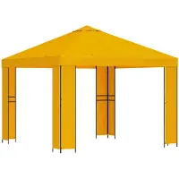 vidaXL Tente de jardin 3 x 3 m, jaune, polyester et acier, 190 g/m²