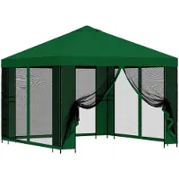vidaXL Kiosque de jardin avec parois latérales, 3 x 3 m, vert