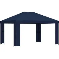 vidaXL Tente de jardin 4 x 3 m, bleu, polyester et acier, 190 g/m²