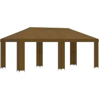 vidaXL Kiosque de jardin 6 x 3 m, taupe, polyester et acier 190