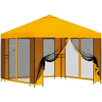 Syfax Abri de jardin avec parois 3 x 3 m Jaune Polyester et Acier