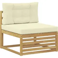 vidaXL Ensemble de canapés d'extérieur avec coussins, 4 pièces, blanc et crème, en polyester
