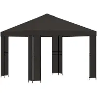 vidaXL Tente de jardin 3 x 3 m, anthracite, polyester et acier, 190 g/m²