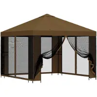 Syfax Abri de jardin avec parois 3 x 3 m Taupe Polyester et Acier