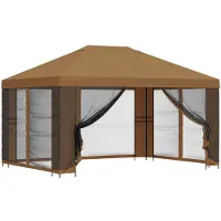 Syfax Abri de jardin avec parois 4 × 3 m Beige Polyester et Acier
