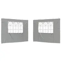 vidaXL Tente de réception - Panneaux latéraux (2 pièces) 300 x 195 cm Gris clair PE et acier