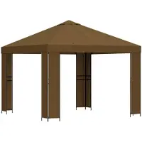 vidaXL Tente de jardin 3 x 3 m, taupe, polyester et acier, 190 g/m²