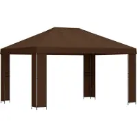 vidaXL Tente de jardin 4 x 3 m, polyester marron et acier, 190 g/m²