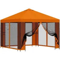 vidaXL Kiosque de jardin avec parois latérales, 3 x 3 m, orange