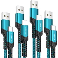 No Brand SUBZONAL-Câble USB Type C Lot de 4 1M 1M 2M 3M Câble de Chargeur USB C 3.1A Charge Rapide Compatible avec iPhone 16 15 Pro Max Samsung Galaxy S24 S22 S20 A53 Google Pixel 5 6 XL Xbox Xperia XZ Vert