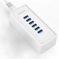 No Brand SUBZONAL-Chargeur Rapide USB, Station de Charge Portable 6 Ports pour Divers appareils, Compatible avec Les chargeurs USB pour iphone ipad, Samsung, Google, xiaomi, Huawei, etc.