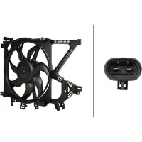 Hella Ventilateur de refroidissement moteur 12 V 168 W 2 pôles pour OPEL CORSA, entre autres