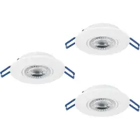 Eglo , lot de 3 spots LED encastrables Cedrez, diamètre 9 cm, spots de plafond extra-plats, projecteurs de plafond avec commutateur à bascule, lumière blanc chaud, blanc neutre, blanc froid