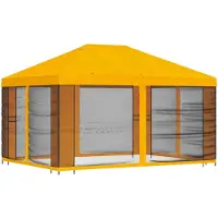 vidaXL Kiosque de jardin avec parois latérales, 4 x 3 m, jaune