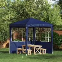 Prolenta Maison Exclusive - 2 pièces latérales pour tente de réception, dimensions 200 x 195 cm, couleur bleue, matériau : polyéthylène (PE) et acier