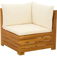 vidaXL Ensemble de salon de jardin avec coussins (2 pièces), bois d'acacia massif, marron