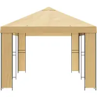 vidaXL Kiosque de jardin 6 x 3 m, couleur crème, polyester et acier 190