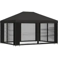 vidaXL Kiosque de jardin avec parois latérales, 4 x 3 m, anthracite