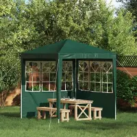 Prolenta Maison Exclusive - 2 pièces latérales pour tente de réception, dimensions 200 x 195 cm, couleur verte, matériau : polyéthylène (PE) et acier