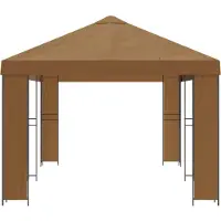 vidaXL Kiosque de jardin 6 x 3 m, beige, polyester et acier 190