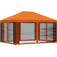 vidaXL Kiosque de jardin avec parois latérales, 4 x 3 m, orange
