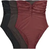 The Set Maillot de bain brun foncé / rouge foncé / noir