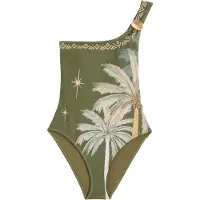 Friends Like These Maillot de bain kaki / vert clair / orange clair / blanc