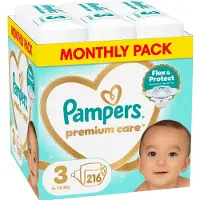 Pampers Couches pour bébés Premium Care No3 6-10kg 216 pièces MSB