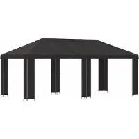 vidaXL Kiosque de jardin 6 x 3 m, anthracite, polyester et acier 190
